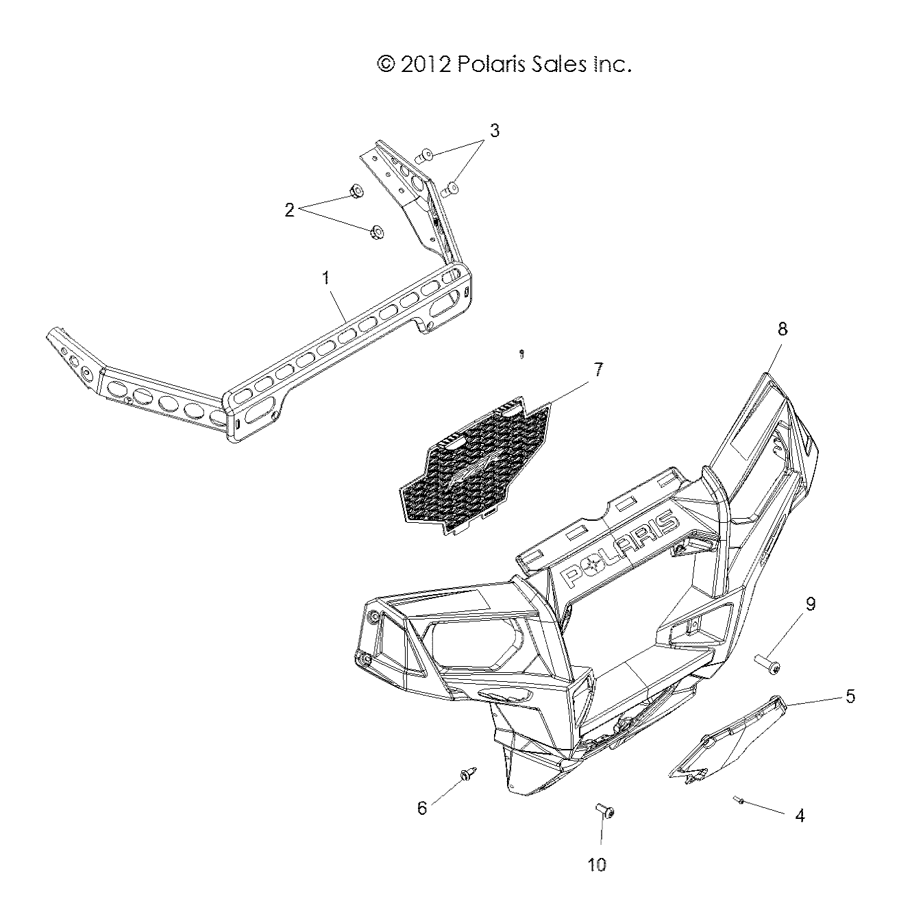 BODY, FRONT BUMPER - R13VH57FX (49RGRBUMPER12RZR570I)